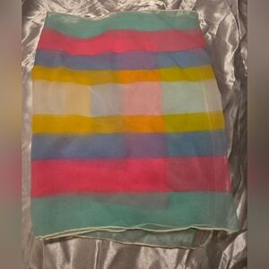 BURMEL Japan Vintage Colorful Mod Rainbow Striped Women's Scarf Mcm Grandma Core
